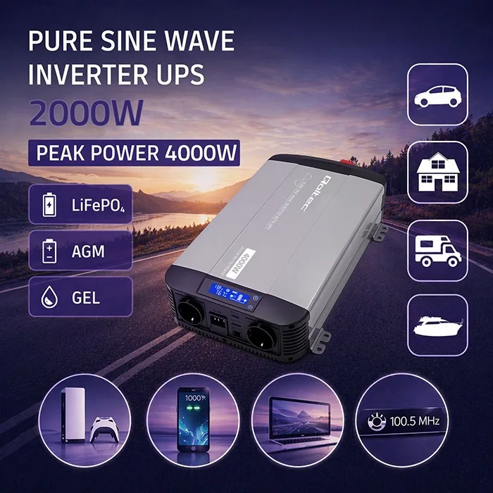 Qoltec Pure Sine Wave inverter 12V to 230V 2000W 4000W - Image 2