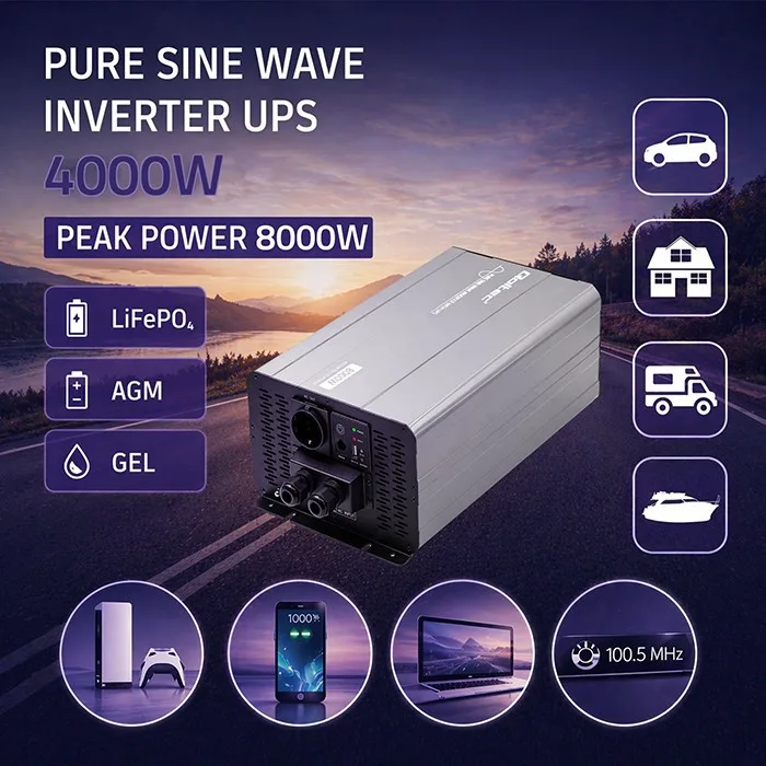 Qoltec Pure Sine Wave inverter 12V to 230V 4000W 8000W - Image 2