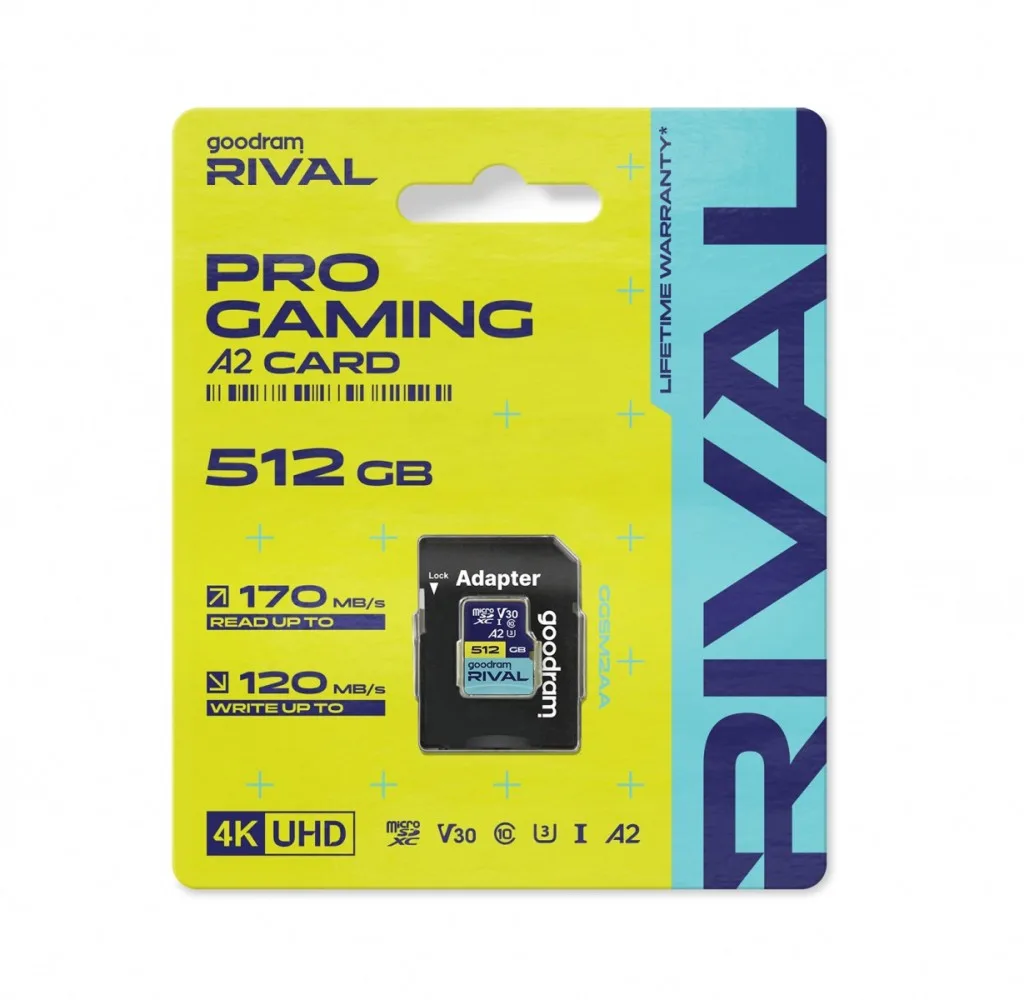 GOODRAM памет card microSD 512GB Rival UHS-I V30 U3 C10 A2 170/120MBs