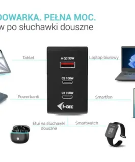 i-tec зарядно 100W Intelligent Multiport USB 2xUSB-C 1xUSB-A LCD 150 cm