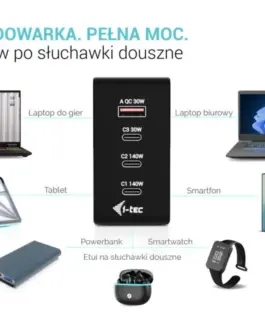 i-tec зарядно 140W Intelligent Multiport USB 3xUSB-C 1xUSB-A LCD 150 cm