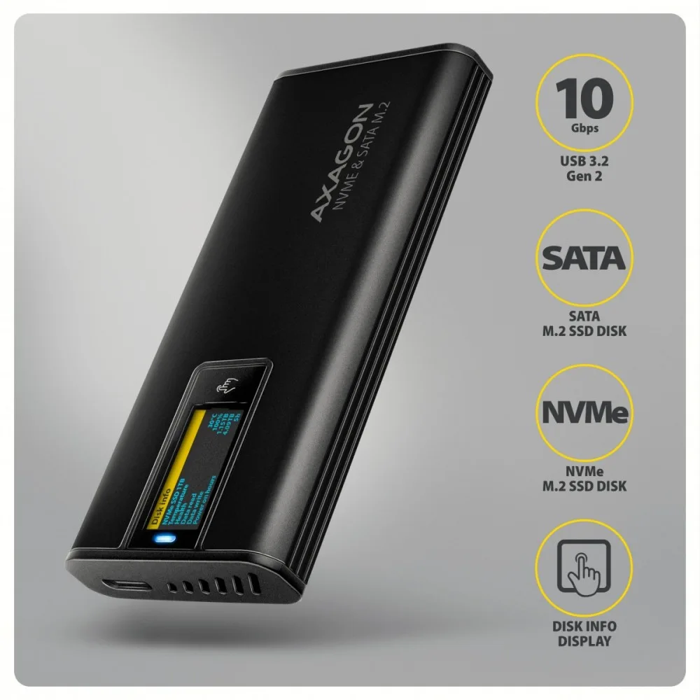 AXAGON External enclosure 10Gbps M.2 NVMe/S EEM2-SD2B - Image 2