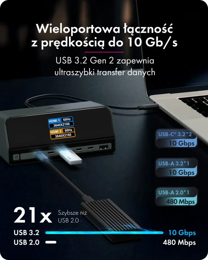 IcyBox DockingStation IB-DK2300-CH 11in1 - Image 5