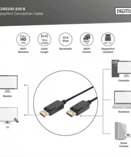 Digitus Displayport 1.1a кабел10m DP/DP M/M