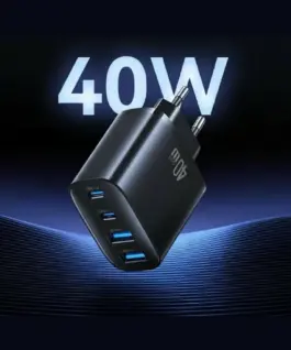Alternative view от USAMS зарядно 40W T70 2xUSB-A 2xUSB-C черен