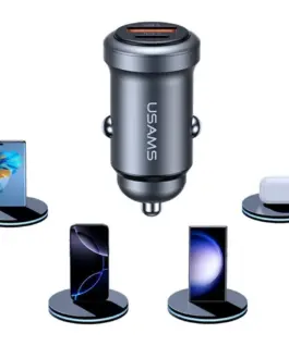 Alternative view от USAMS зарядно за кола 30W USB-A USB-C CC322