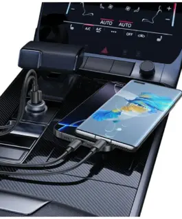 USAMS зарядно за кола 30W USB-A USB-C CC322