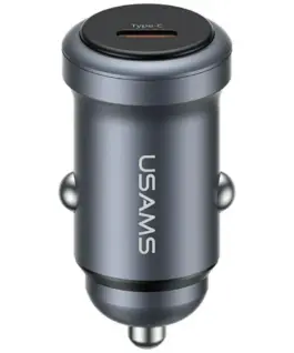 USAMS зарядно за кола 30W PD aluminium