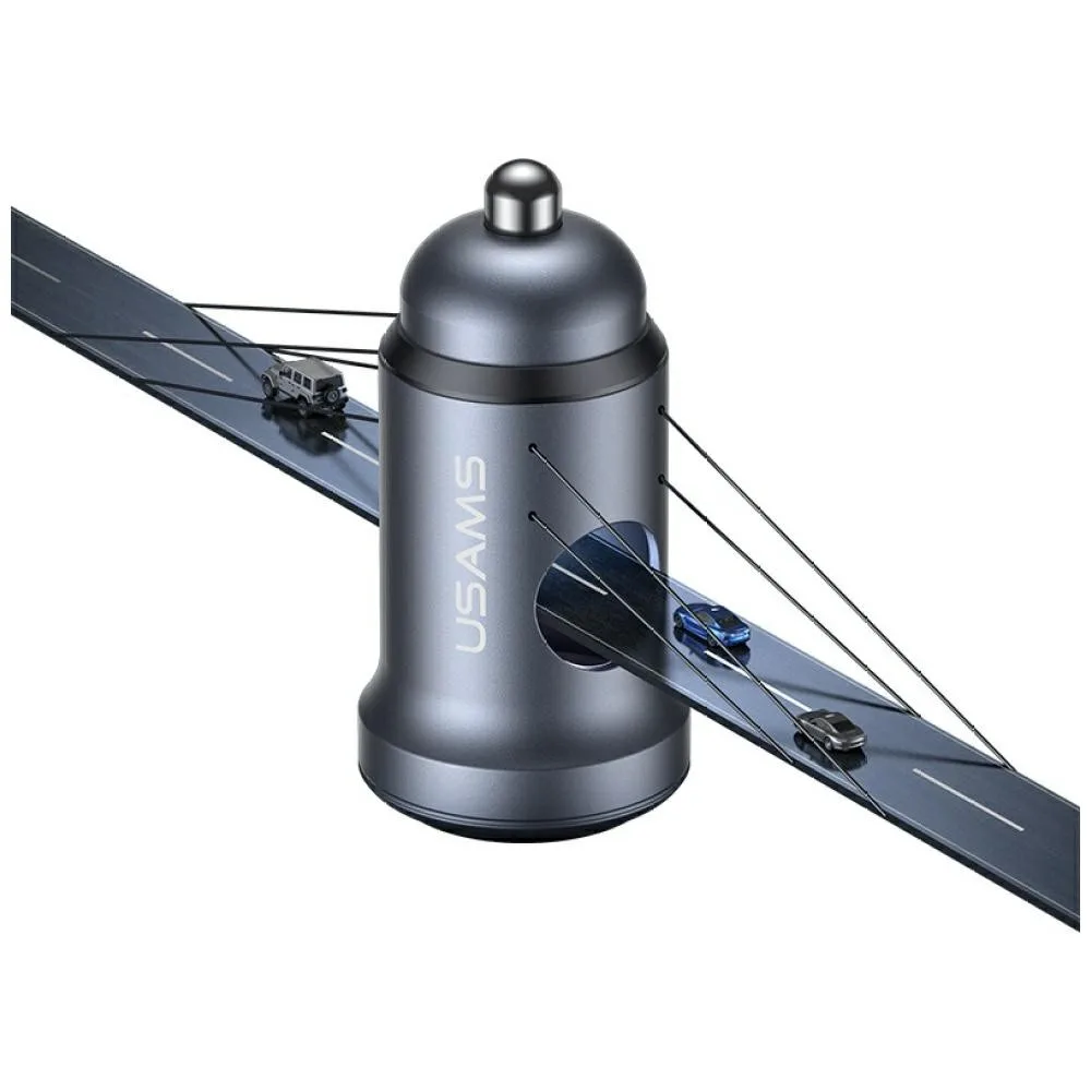 USAMS зарядно за кола 30W PD aluminium - Image 4
