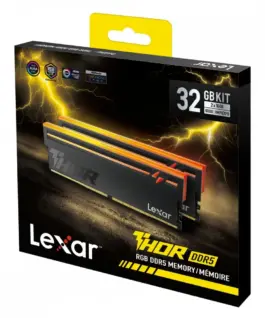 Alternative view от Lexar памет за компютър DDR5 THOR2.0 32GB(2*16)/6000 CL38 черен RGB