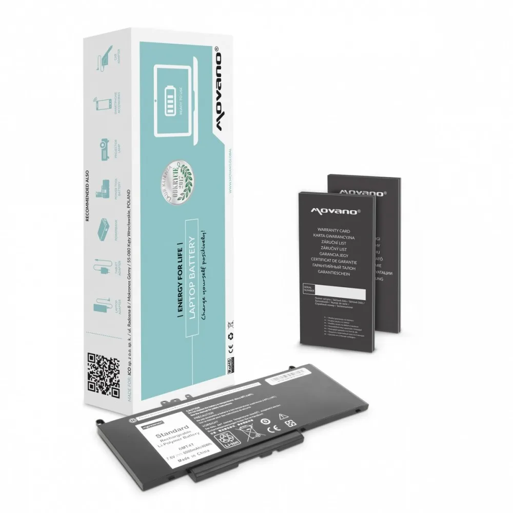Movano Battery 6MT4T 7V69Y K3JK9 for Dell E5470 E5570 7.6v - 6000 mAh (46 Wh)