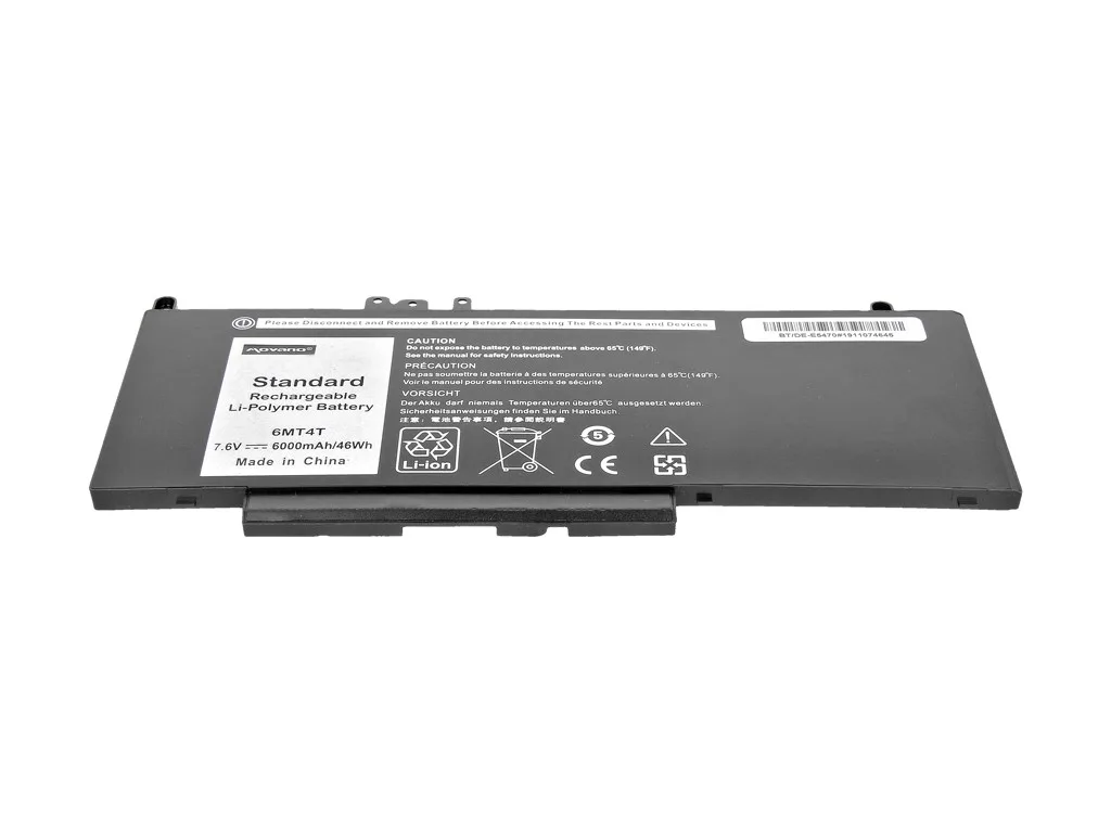Movano Battery 6MT4T 7V69Y K3JK9 for Dell E5470 E5570 7.6v - 6000 mAh (46 Wh) - Image 3