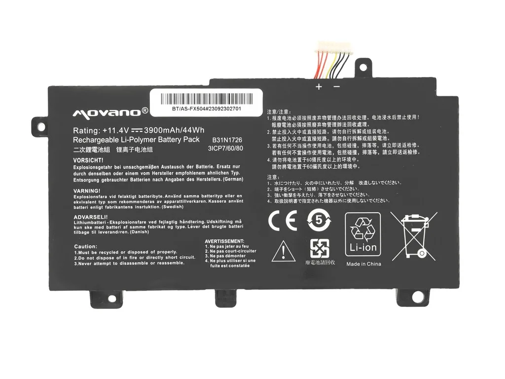 Movano Baattery B31N1726 Asus FX504 FX505 FX80G - 3900 mAh (44 Wh) - Image 5