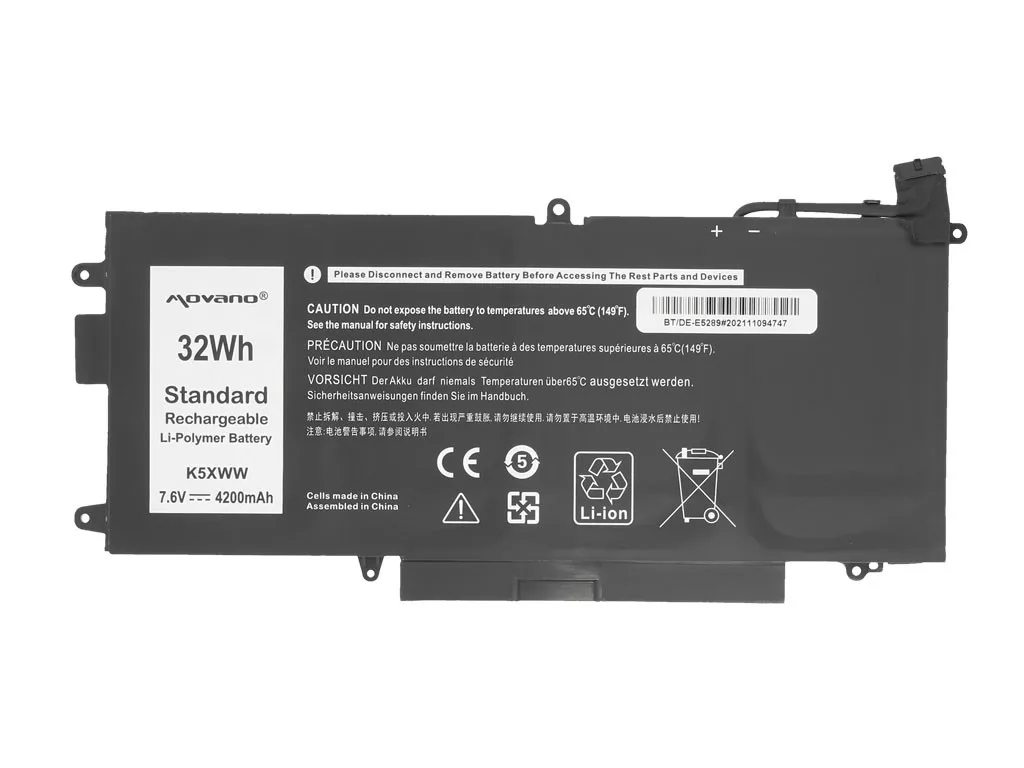 Movano Battery K5XWW for Dell Latitude 5289 7390 2-in-1 - 4200 mAh (32 Wh) - Image 5
