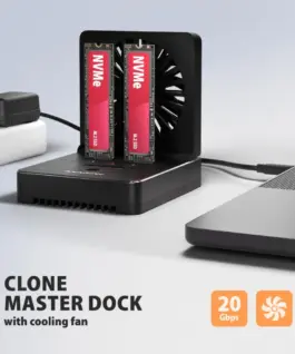 Alternative view от AXAGON ADSA-M2C22 USB-C 2xNVMe /SATA M.2 20Gbps cooler