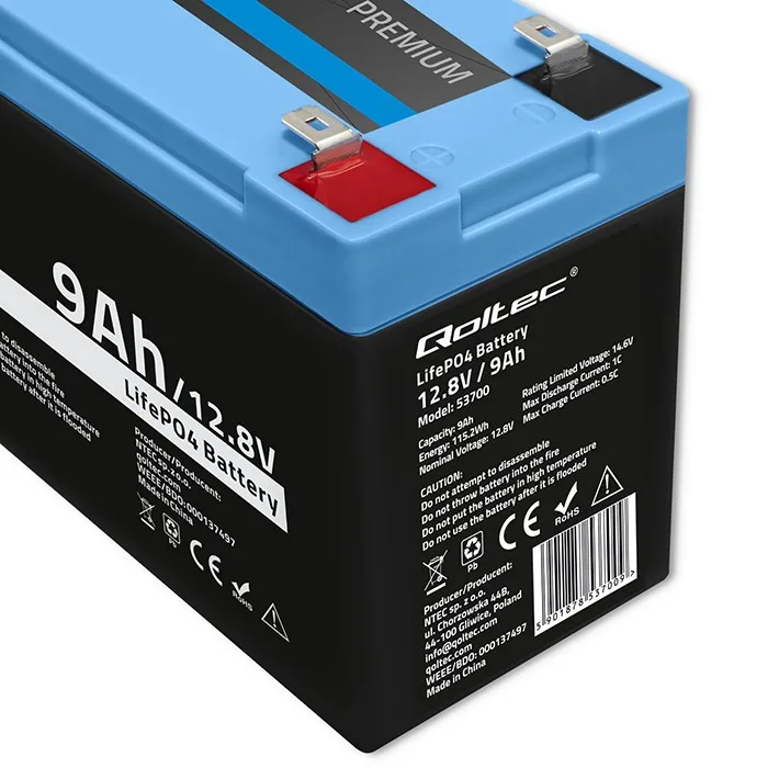 Qoltec LiFePO4 battery 12.8V, 9Ah, 115.2Wh, BM - Image 4