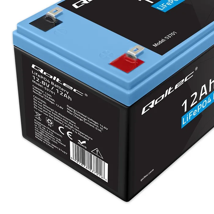 Qoltec LiFePO battery 12.8V, 12Ah, 153.6Wh,BM - Image 4