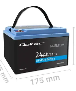 Qoltec LiFePO4 battery 12.8V, 24Ah, 307.2Wh,BM - Image 4