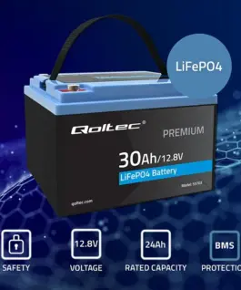 Alternative view от Qoltec LiFePO4 battery 12.08V, 30Ah, 384Wh, BM