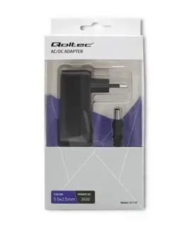 Qoltec AC адаптер 36W 12V 3A 5.5*2.5