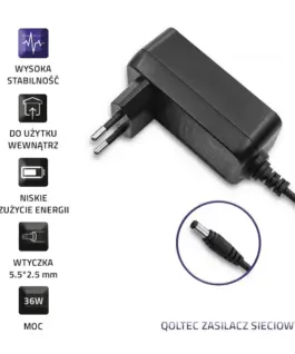 Qoltec AC адаптер 36W 12V 3A 5.5*2.5