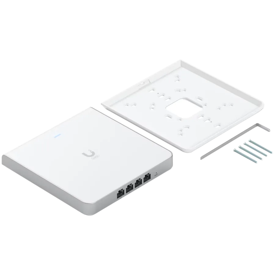 Точка за достъп UBIQUITI U6 Enterprise In-Wall, 10 spatial streams, 115 m² (1,250 ft²) coverage, 600+ connected devices, Powered using PoE+/PoE++, (4) GbE ports with (1) PoE output, 2.5 GbE uplink. - Image 2