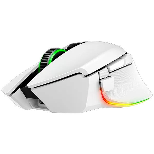 Геймърска мишка Razer Basilisk V3 Pro 35K, White, Gaming Mouse, HyperSpeed Wireless, Bluetooth, Focus Pro 35K Optical Sensor Gen-2, 35000 DPI, Configurable Razer HyperScroll Tilt Wheel, Up to 140 Hours on Razer™ HyperSpeed Wireless - Image 2