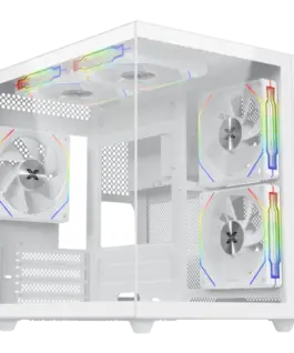 Кутия за компютър Aqua M Lite Arctic (WH MATX U3x1 & U2x1 2PCS TG 4PCS G22A Arctic Reverse & 1PC G22A ArcticARGB Remote