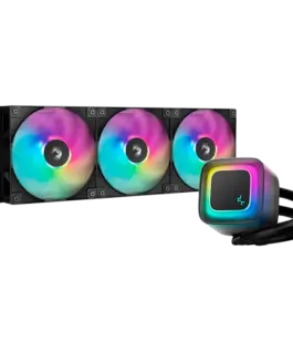 Охладител за процесор Охладител DeepCool LE360 V2 360mm CPU Liquid Cooler 3x120mm PWM ARGB Fans ARGB block Black LGA1851