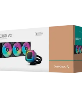 Охладител за процесор Охладител DeepCool LE360 V2, 360mm CPU Liquid Cooler, 3x120mm PWM ARGB Fans, ARGB block, Black, LGA1851/1700/1200/1151/1150/1155, AMD AM5/AM4, R-LE360-BKAMMC-G-2 - Image 5