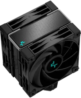 Alternative view от Охладител за процесор Охладител DeepCool AK400 ZERO DARK PLUS, CPU Air Cooler, 2x120mm FDB PWM Fan, Core Touch Technology 2.0, 4 Heatpipes, LGA1851/1700/1200/115x, AMD AM5/AM4, 127x123x155 mm(LxWxH), 3Y, R-AK400-BKNNMD-G-1