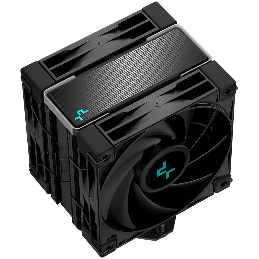 Охладител за процесор Охладител DeepCool AK400 ZERO DARK PLUS, CPU Air Cooler, 2x120mm FDB PWM Fan, Core Touch Technology 2.0, 4 Heatpipes, LGA1851/1700/1200/115x, AMD AM5/AM4, 127x123x155 mm(LxWxH), 3Y, R-AK400-BKNNMD-G-1 - Image 2