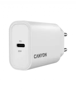Alternative view от Зарядно за мобилен телефон CANYON charger OnCharge 30CL Max Power 30W 1xPD EU White