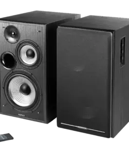 Alternative view от Тонколона Edifier R2750DB 2.0 Bookshelf Speakers, BT V5.1, Optical, Coaxial, RCA, 0.75-inch Tweeters, 4-inch Drivers, 6.5-inch Woofers, Sub-Out, 136W (RMS), Control Knobs and Remote Control, Black