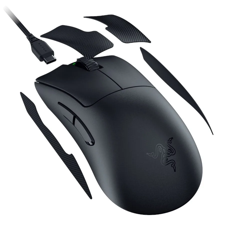 Геймърска мишка Razer DeathAdder V3 Pro Black, Wireless Gaming Mouse, True 30000 dpi, Focus Pro 30K Optical Sensor, Gen-3 Optical Mouse Switches, 5 programmable buttons, Razer Speedflex Cable USB Type C, 90-million Clicks - Image 4