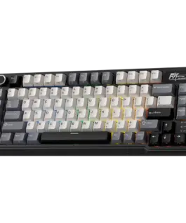 Alternative view от Геймърска клавиатура ROYAL KLUDGE RK L75 Knight Black Gaming Keyboard Cream switch