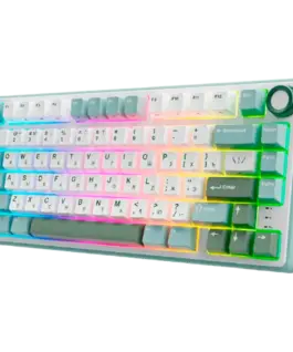 Alternative view от Геймърска клавиатура ROYAL KLUDGE R75 Sky Cyan Gaming Keyboard K silver switch