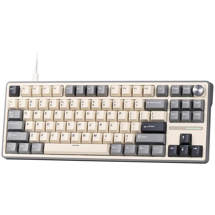 Геймърска клавиатура ROYAL KLUDGE R87Pro Half Grey Gaming Keyboard Creamy switch - Image 2