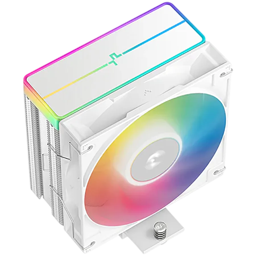Охладител за процесор Охладител DeepCool AG400 WH ARGB V2, CPU Air Cooler, 1x120mm ARGB PWM Fan, ARGB Top Cover, TDP 220W, 4 Heatpipes, White, LGA1851/1700/1200/115x, AMD AM5/AM4, 125x92x154 mm(LxWxH), 2Y, R-AG400-WHAMMN-GJD - Image 2