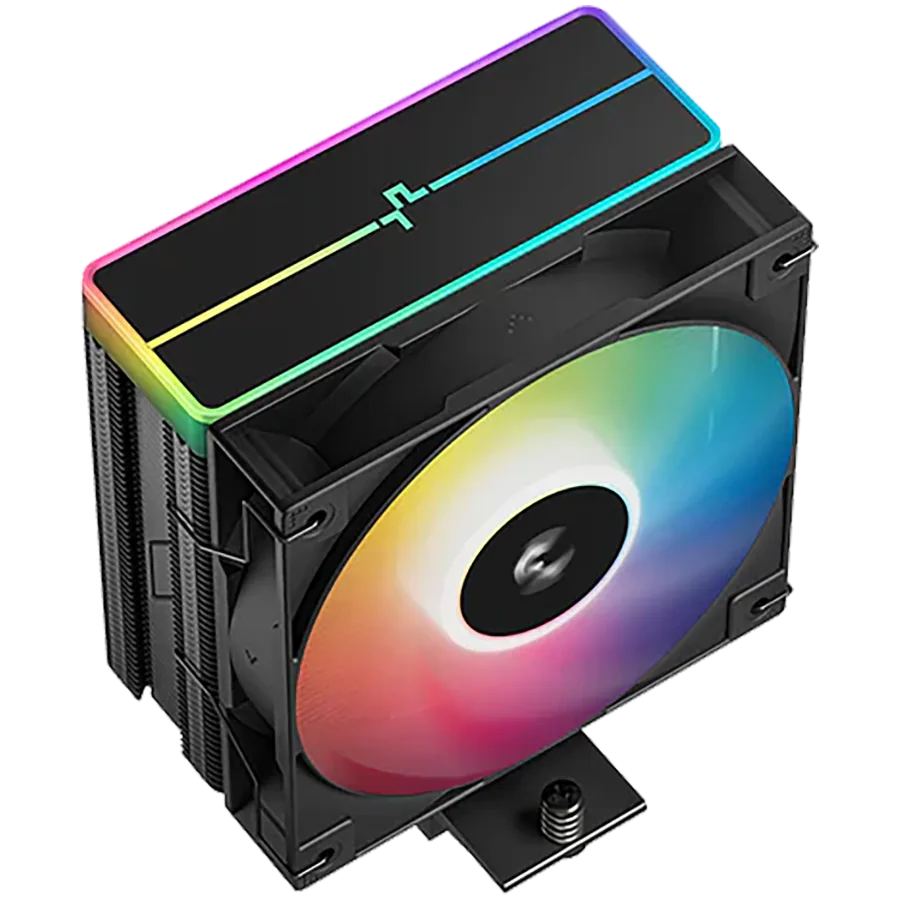 Охладител за процесор Охладител DeepCool AG400 BK ARGB V2, CPU Air Cooler, 1x120mm ARGB PWM Fan, ARGB Top Cover, TDP 220W, 4 Heatpipes, Black, LGA1851/1700/1200/115x, AMD AM5/AM4, 125x92x154 mm(LxWxH), 2Y, R-AG400-BKAMMN-GJD - Image 2