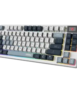 Alternative view от Геймърска клавиатура MSI FORGE GK600 TKL WIRELESS SKY - Hot-Swappable Mechanical Switches, PBT Keycaps, Sound-Dampening Foam and Gaskets, Integrated Display, RGB LED, 2.4GHz, BT, USB-C