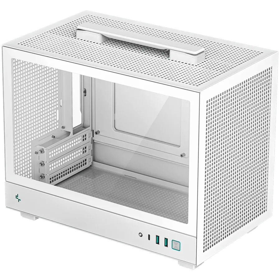 Кутия за компютър DeepCool CH160 PLUS WH Mini Tower Mini-ITX/Micro-ATX 2xUSB3.0 1xType-C Gen 2 1xAudio/Mic Mesh Panel Wh