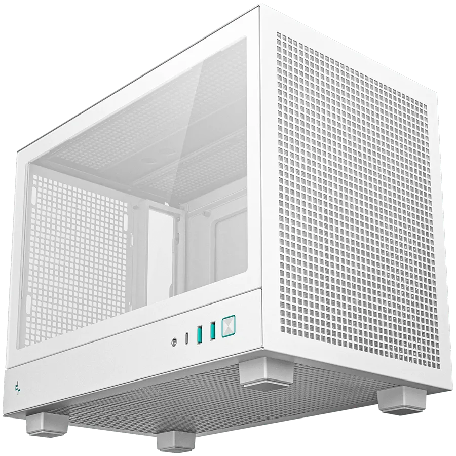 Кутия за компютър DeepCool CH160 PLUS WH, Mini Tower, Mini-ITX/Micro-ATX, 2xUSB3.0, 1xType-C Gen 2, 1xAudio/Mic, Mesh Panel, White, R-CH160-WHNGM0-G, 2Y - Image 2