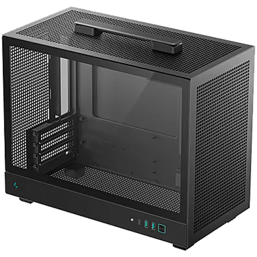Кутия за компютър DeepCool CH160 PLUS Mini Tower Mini-ITX/Micro-ATX 2xUSB3.0 1xType-C Gen 2 1xAudio/Mic Mesh Panel Black