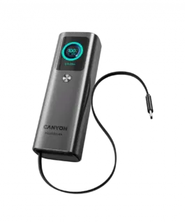 Външна батерия CANYON Built-in cable power bank OnPower 265 20000mAh 165W Aluminium Dark