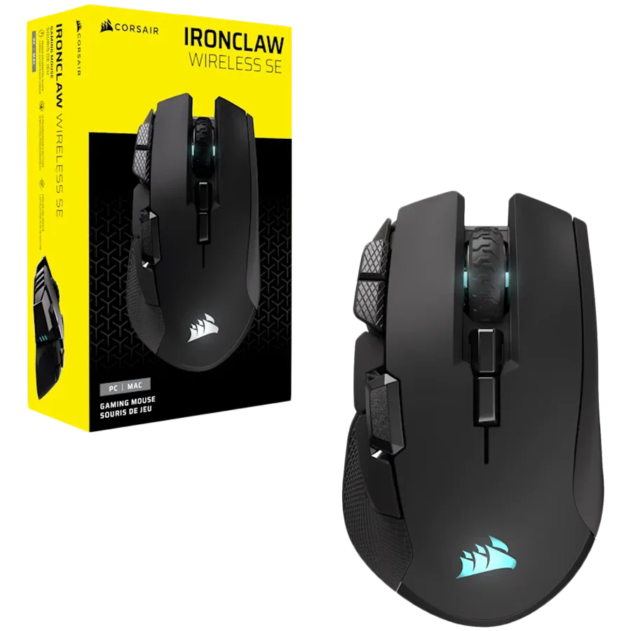 Геймърска мишка CORSAIR IRONCLAW WIRELESS SE Gaming Mouse Wireless Backlit RGB LED 26000 DPI