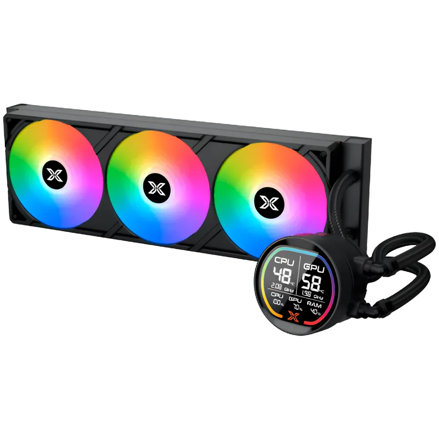 Охладител за процесор Охладител LK Pro 360 Digital EN47404 (BK AIO,Digital LCD Pump & 360mm PWM Fan,Mini ARGB Controller,Intel & AMD & 20xx) - Image 3