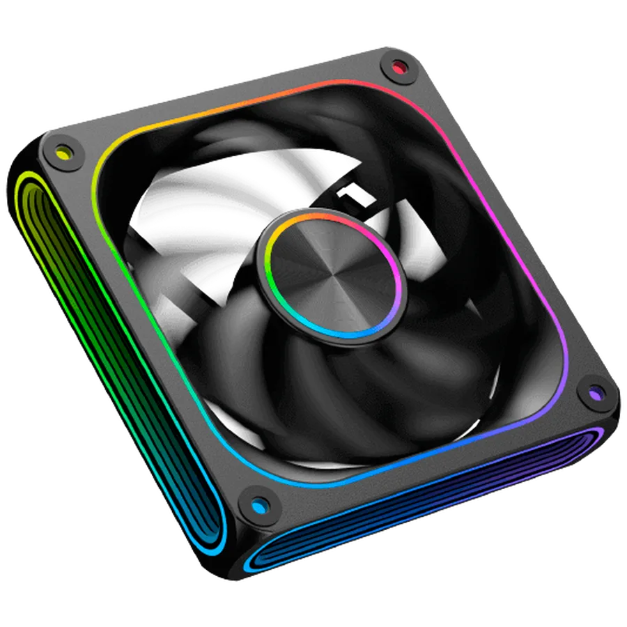 Охладител Infinity J22A EN49811 (BK, 3PCS J22A PWM Fans, ARGB & PWM Remote Control Box, A Logo Color Box) - Image 2