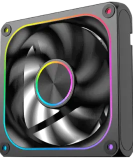 Охладител Infinity J22A EN49811 (BK, 3PCS J22A PWM Fans, ARGB & PWM Remote Control Box, A Logo Color Box) - Image 3