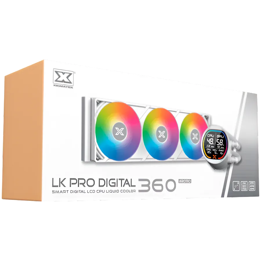 Охладител за процесор Охладител LK Pro 360 Digital Arctic EN47411 (WH AIODigital LCD Pump & 360mm PWM FanMini ARGB Contr